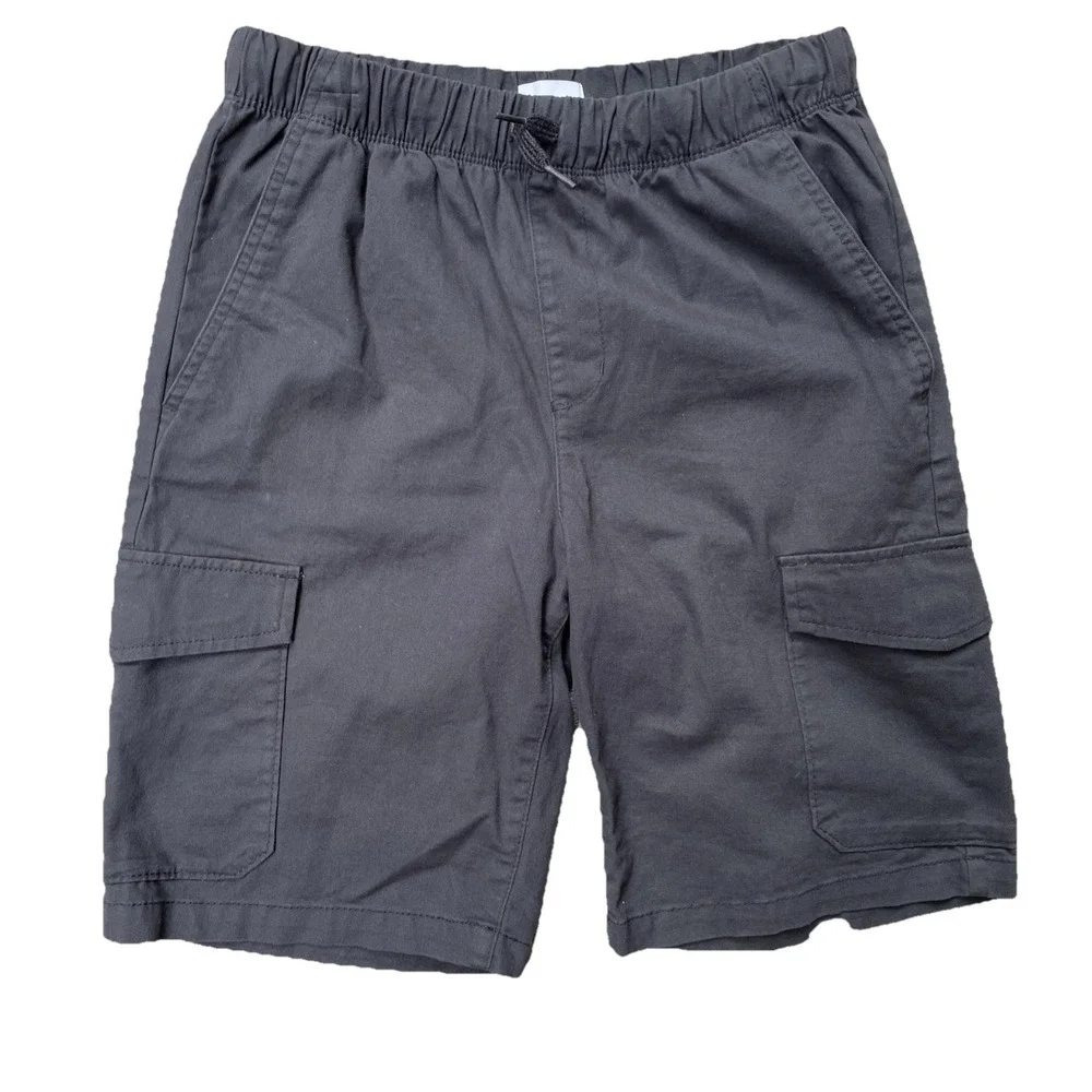 Old Navy‎ Boys Cargo Shorts XXL 18 Gray Elastic Waist Pockets Casual Youth